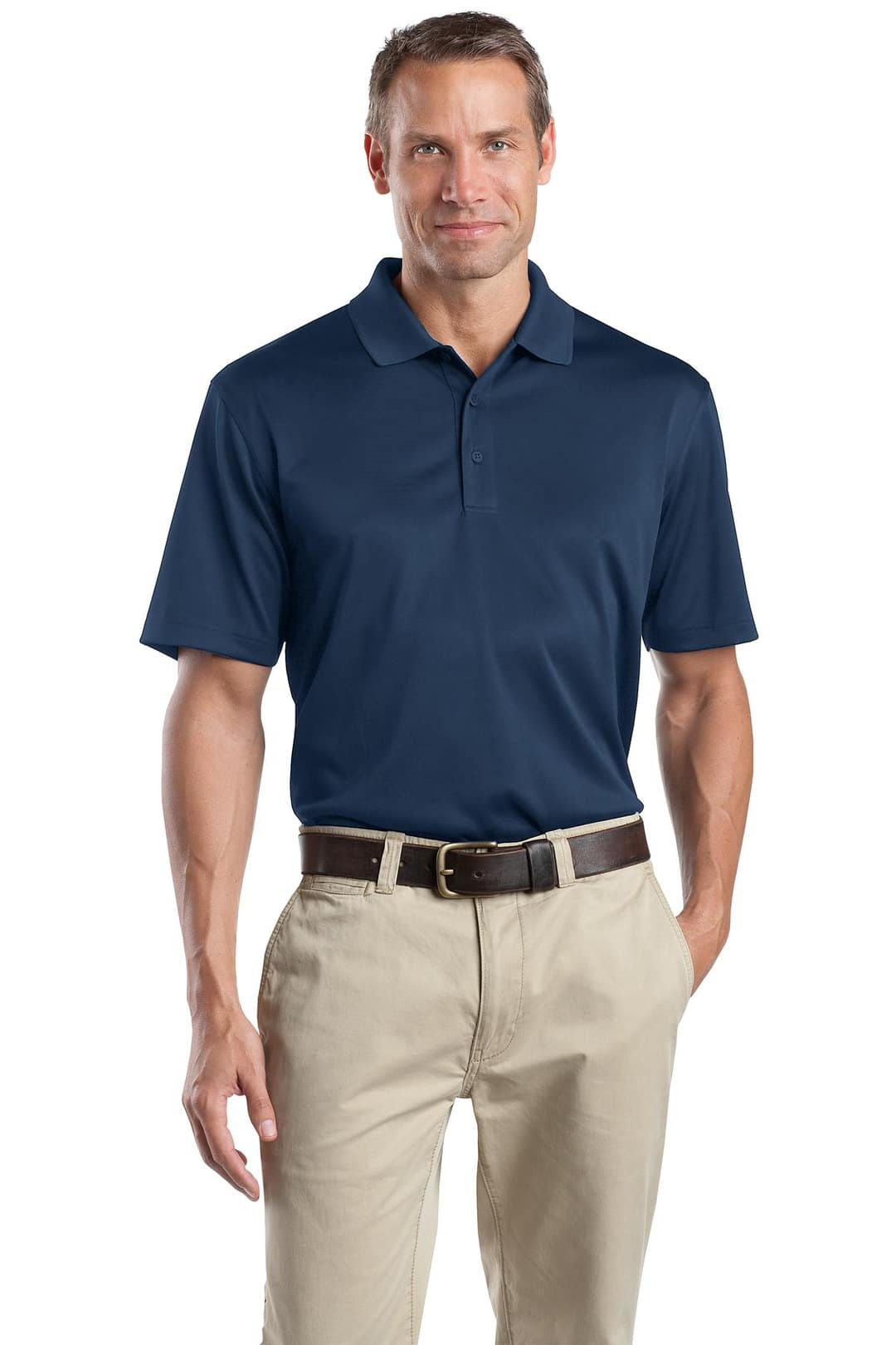 CornerStone CS412 Select Snag-Proof Polo in Regatta Blue, on model