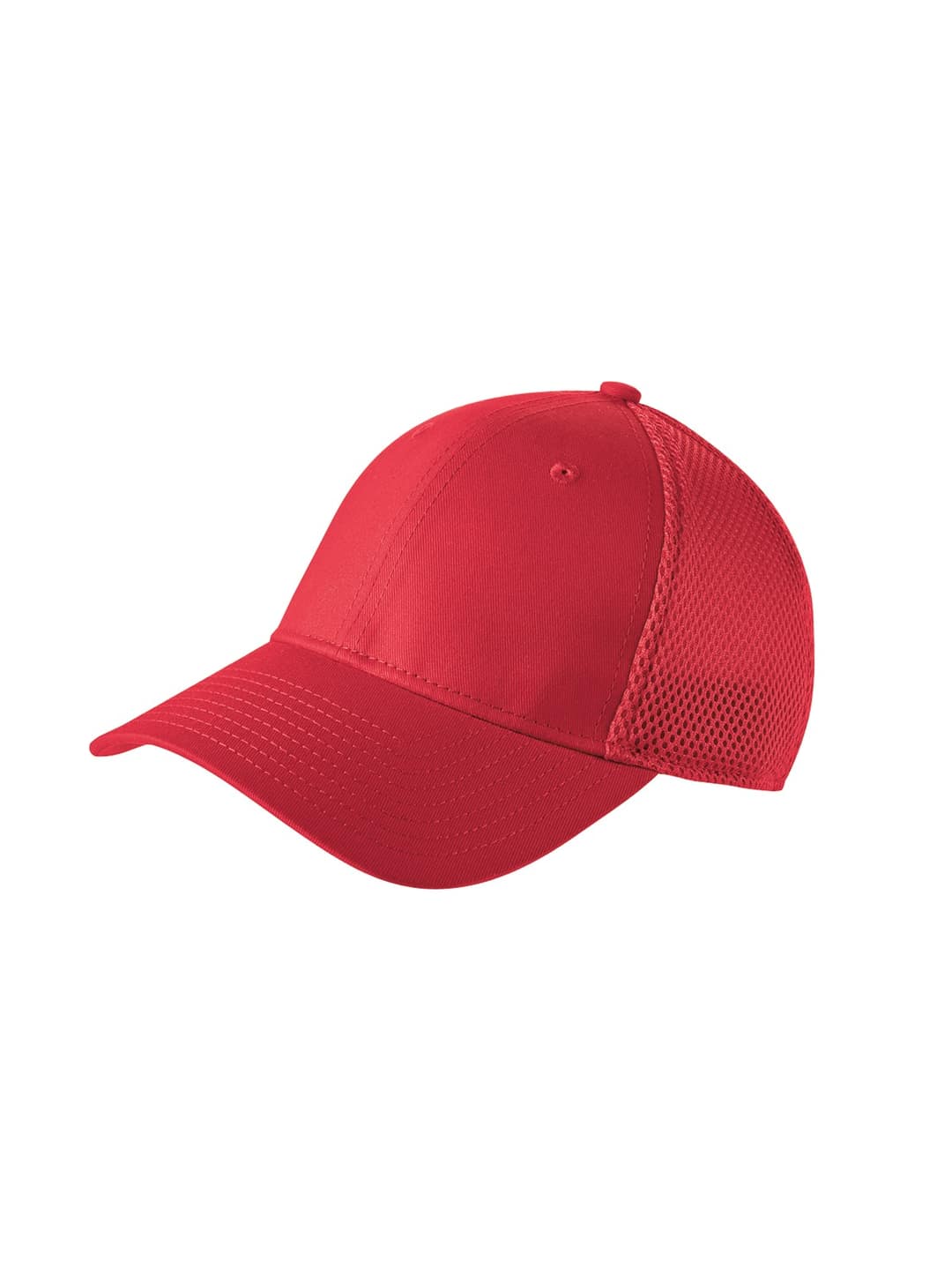 New Era NE1020 Stretch Mesh Cap in Scarlet Red, on model