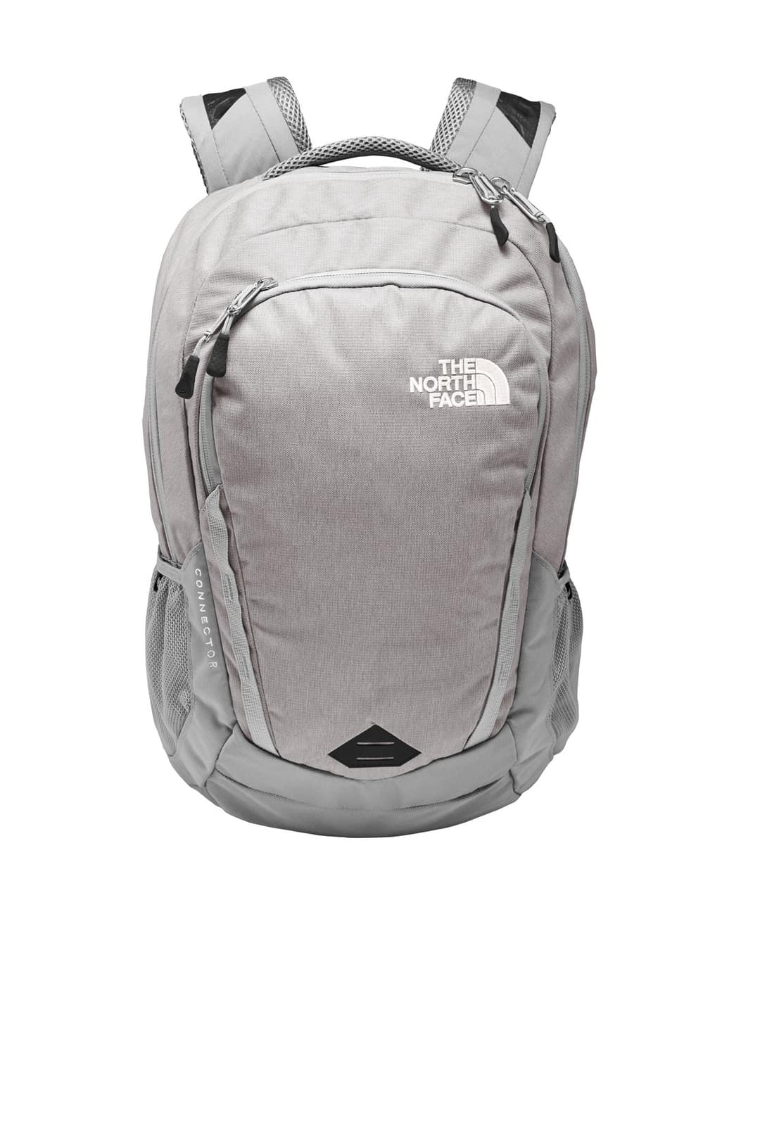 The North Face NF0A3KX8 Connector Backpack in Mid Grey Dark Heather/ Mid Grey, on model