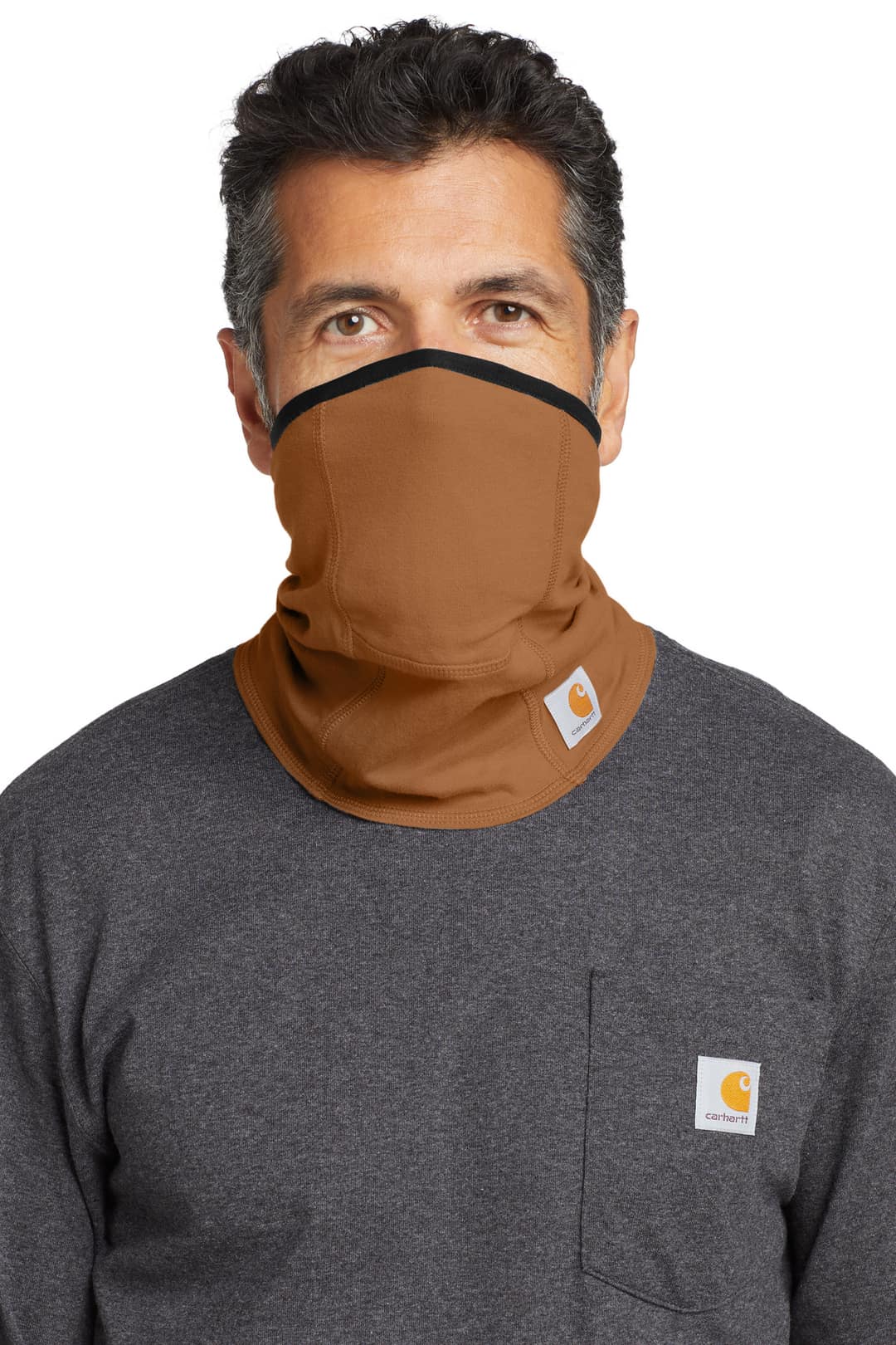 Carhartt CT105086 Cotton Blend Filter Pocket Gaiter in Carhartt Brown, on model