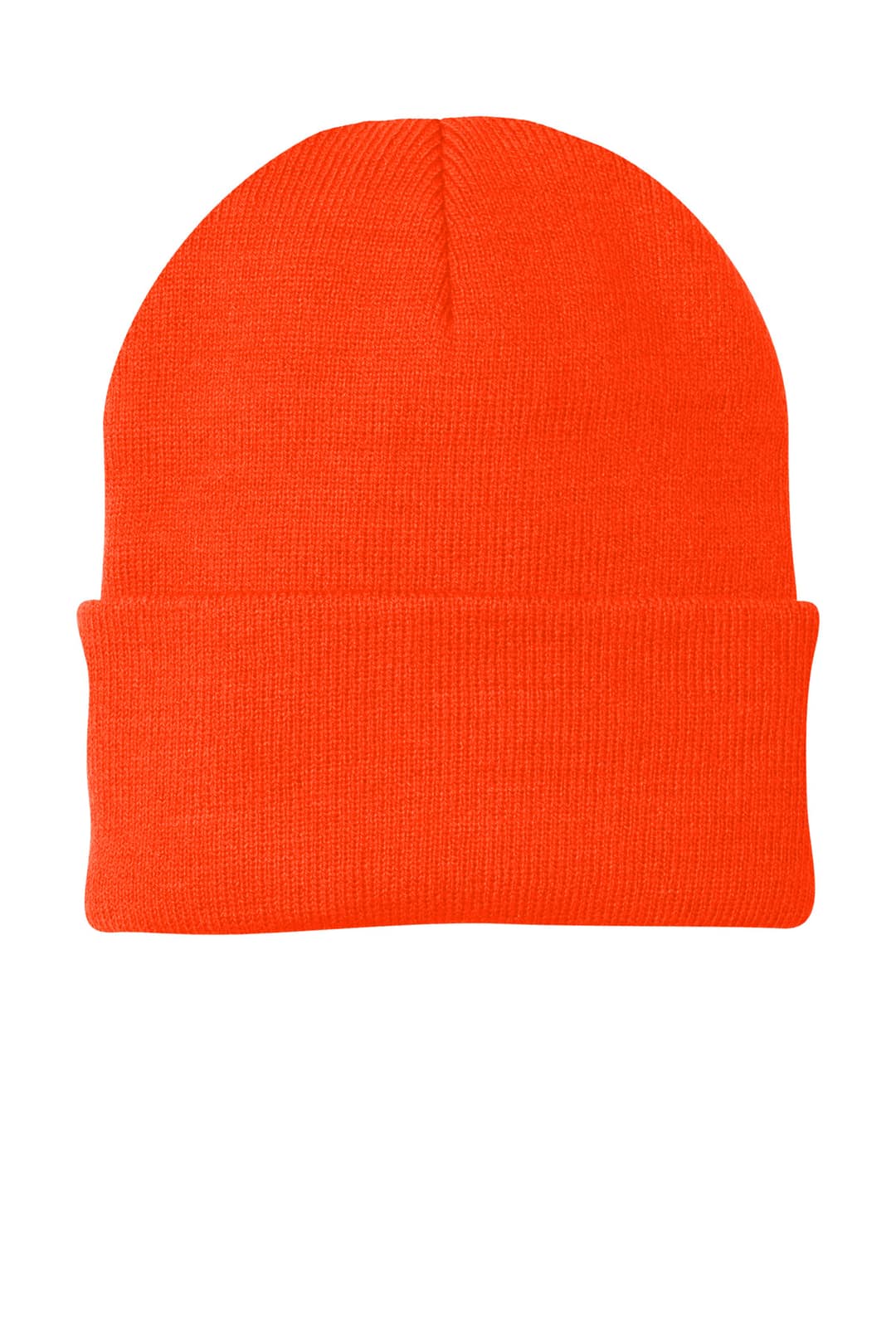 Port Authority CP90 Knit Cap in Athletic Orange, on model