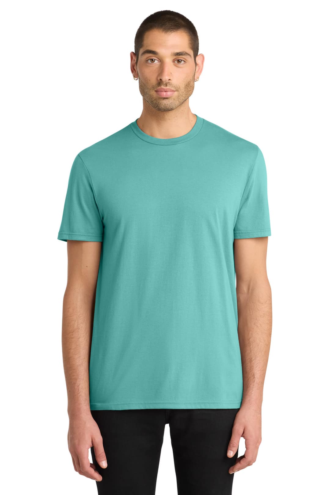 District DT6000 Very Important Tee in Eucalyptus Blue, on model