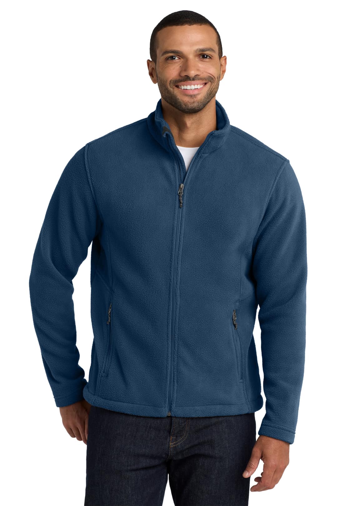 Port Authority F217 Value Fleece Jacket in Insignia Blue, on model