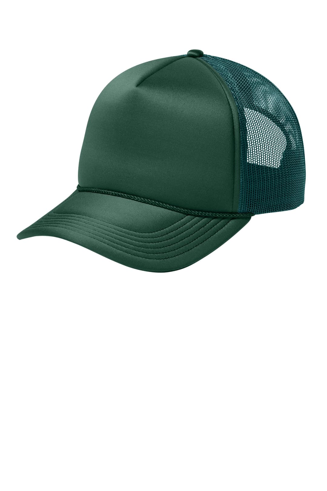 Port Authority C993 Foam Truck'N Cap in Dark Green, on model