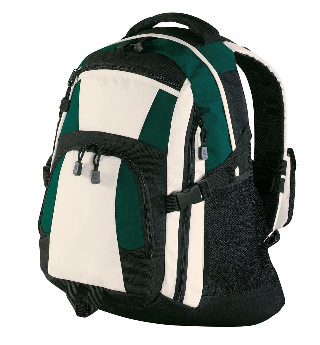 Port Authority BG77 Urban Backpack in Black/ Hunter/ Stone, on model