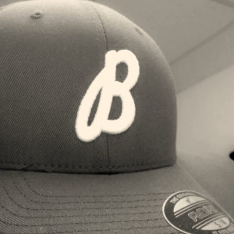 A cap with an embroidered logo