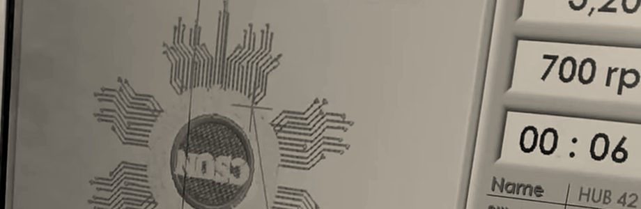 A stitch file on the control screen of an embroidery machine